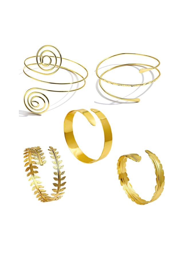 4 PCS Arm Cuff Upper Arm Band Cuff Bracelet Bangle for Women and Girls Adjustable Armband Set, Fashion Simple Open Adjustable Armband Set (A) - Image 1