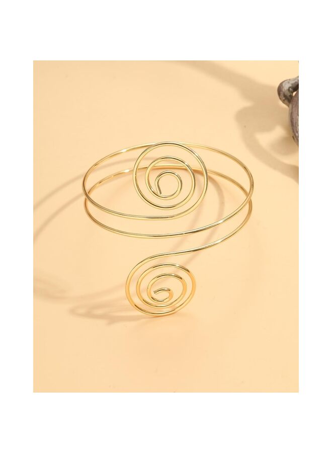 4 PCS Arm Cuff Upper Arm Band Cuff Bracelet Bangle for Women and Girls Adjustable Armband Set, Fashion Simple Open Adjustable Armband Set (A) - Image 3
