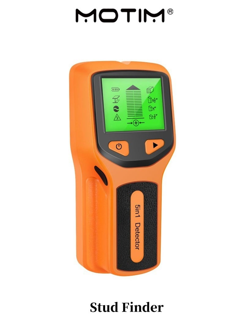 Motim Stud Finder 5 in 1 Electronic Stud Finder Wall Scanner Wall Detector Scanner HD LCD Display Detector for Wood Intelligent Microprocessor Chip for Wood AC Wire Metal Studs Joist Pipe - Image 1