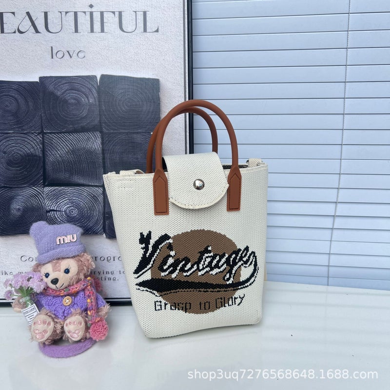 High-End Ins Internet Celebrity Knitted Handbag Mobile Phone Bag Personalized Fashion Clutch Bag Female Niche Versatile Dumpling Bag - Image 1