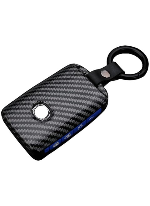 Key Fob Cover Case for 2019-2021 Mazda 3, Mazda 3 Hatchback, Mazda CX4 CX5 CX8 CX9 CX-30, Mazda 6 Keyless Entry Remote Holder  ABS Carbon Fiber Pattern  Durable Protection