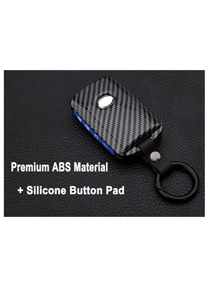 Generic - Key Fob Cover Case for 2019-2021 Mazda 3, Mazda 3 Hatchback, Mazda CX4 CX5 CX8 CX9 CX-30, Mazda 6 Keyless Entry Remote Holder  ABS Carbon Fiber Pattern  Durable Protection - Image 1