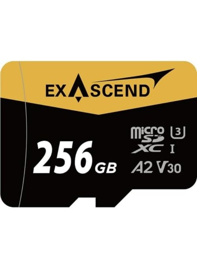 Exascend Catalyst UHS-I/V30/U3/Class 10 256GB MicroSD Card with Adapter