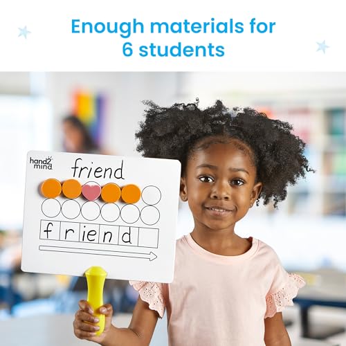 hand2mind Elkonin Box Magnetic Answer Board, Word Mapping Paddles, Elkonin Boxes Dry Erase Blending Board, Phonemic Awareness, Phonics Manipulatives, Science of Reading Classroom Materials (Set of 6) - Image 3