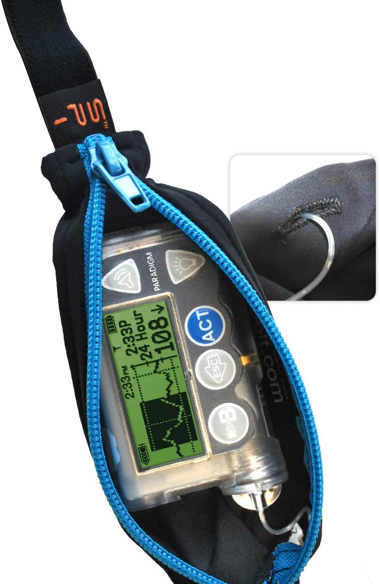 SPIbelt Diabetic Running Belt for Adults Adjustable Waist No Bounce Expandable and Discreet Insulin Pump Pocket No Logo Band Black with Black Zipper - Image 5