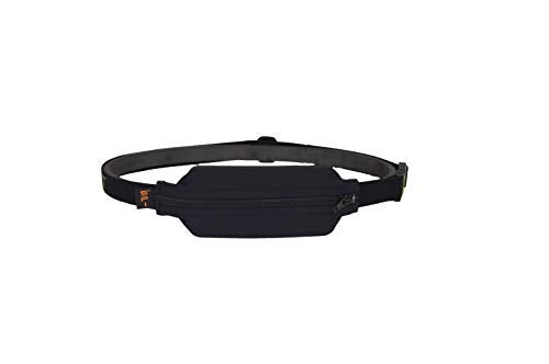 SPIbelt Diabetic Running Belt for Adults Adjustable Waist No Bounce Expandable and Discreet Insulin Pump Pocket No Logo Band Black with Black Zipper - Image 1