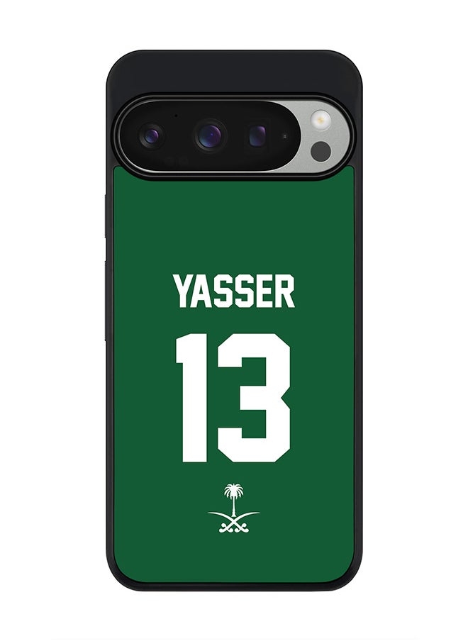 Stylizedd For Google Pixel 9 Pro Case,Slim fit Camera Protection, Shockproof Thin Phone cover - Football - Saudi Arabia - Yasser  - Image 1