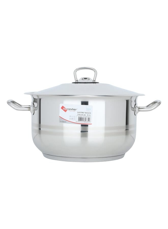 Alsaif Gallery Al saif Gallery Stainless Steel Pot, 14 x 24 cm, Side Handles - Silver - Image 2