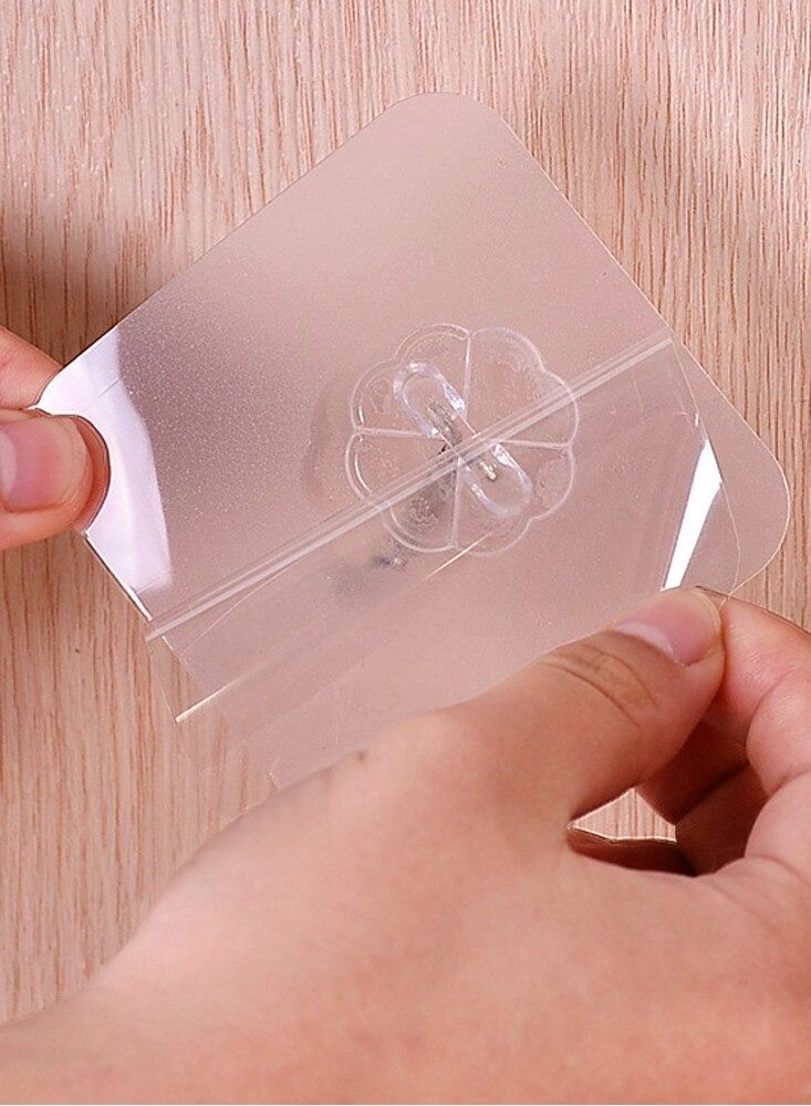 Pack of 20 Transparent Strong Self Adhesive Door Wall Hangers Hooks for Kitchen Bathroom - Image 3