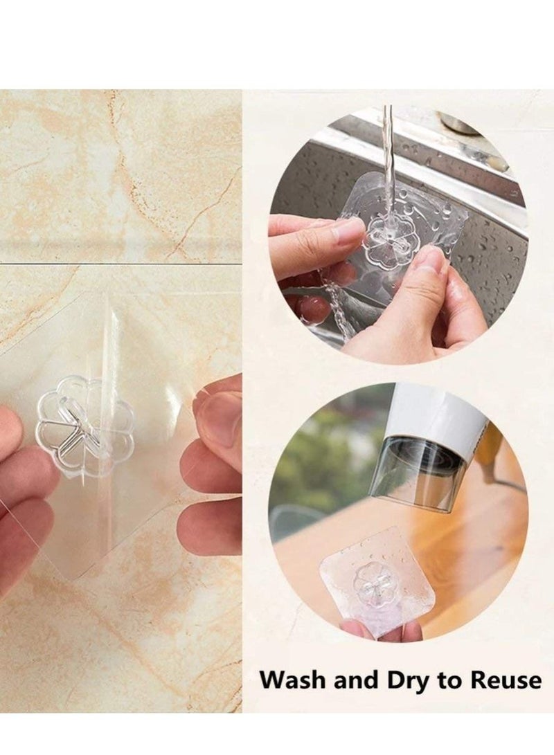 Pack of 20 Transparent Strong Self Adhesive Door Wall Hangers Hooks for Kitchen Bathroom - Image 4