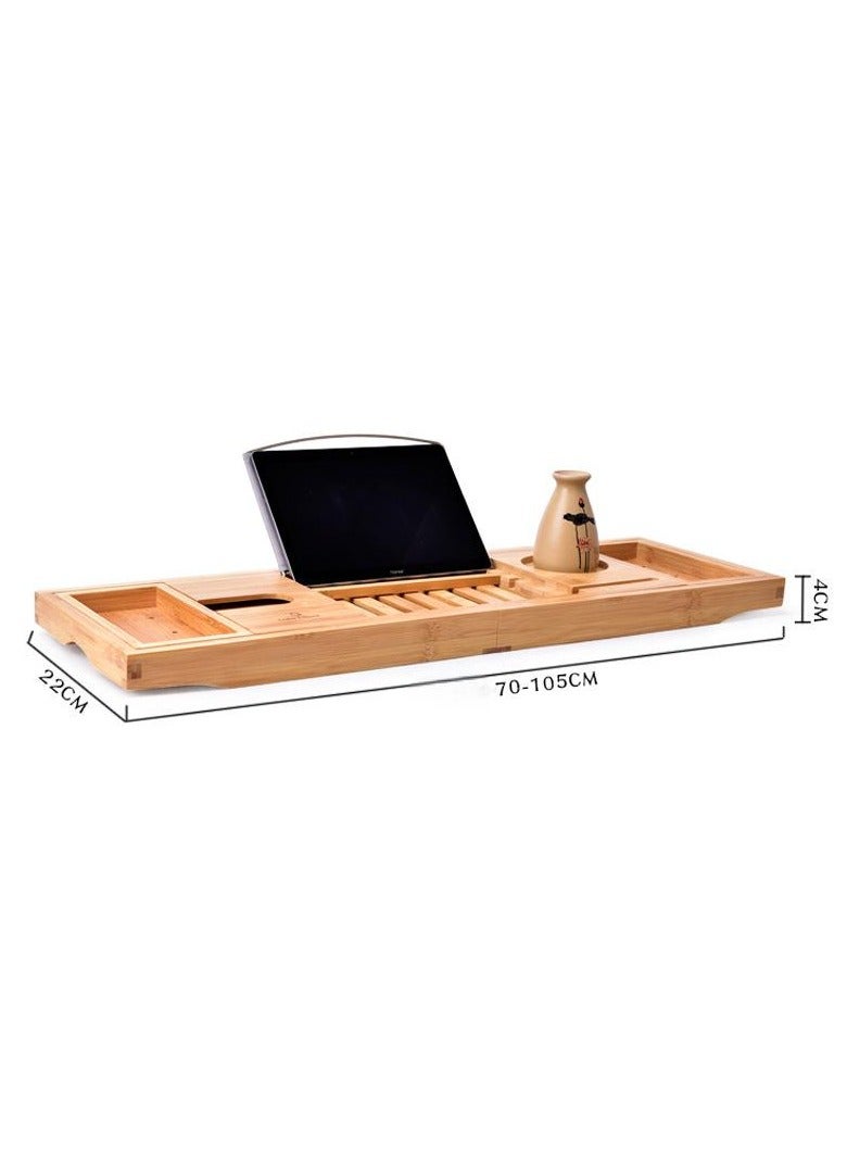 Bath Caddy Bridge,Bathtub Tray Bamboo Bathtub Stand Holder Adjustable Bath Tray With Extendable Luxury Book Rest, Device Tablet, Kindle, Ipad, Smart Phone Tray For A Home Spa Experience  - Image 3