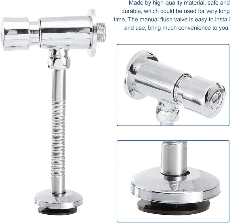 Manual Delay Shutoff Urinal Flush Valve Wall Mounted Exposed Fittings Flusher - Image 4