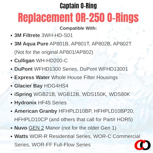 Captain O-Ring - OR-250 Filter O-Ring (3 Pack) (Replacement for Culligan WH-HD200-C, 3M 3WH-HD-S01, Dupont WFAO100, 3M AP801B/T, AP802B/T, Hydronix HF45, etc) - Image 3