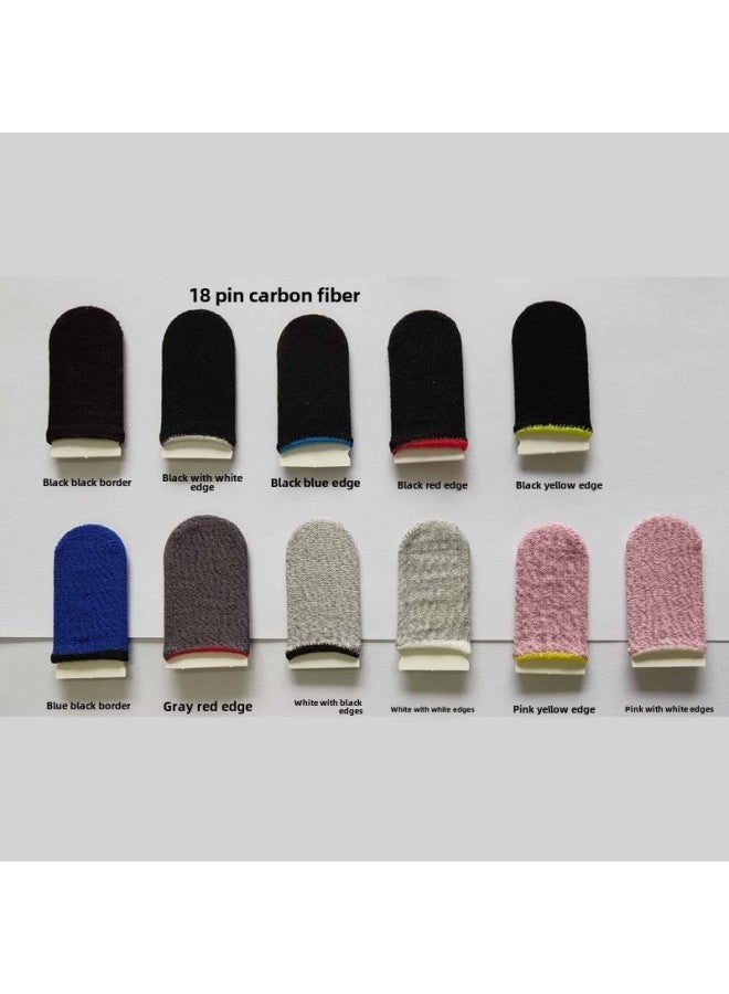 Professional Gaming Finger Sleeves Sweat-resistant Anti-slip High Sensitivity Mobile Game Gloves Pubg Stimulus Battlefield Army-Product Color:18-pin Carbon Fiber (single With Cardboard Mixed Color)  - Image 1