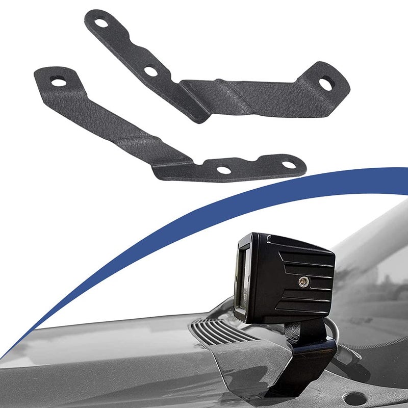 ADTOPI Black Metal Hood Mount Bracket for Offroad Light Cube Light Whip Antenna Compatible with 0713 Chevy Suburban Tahoe Silverado GMC Yukon Sierra