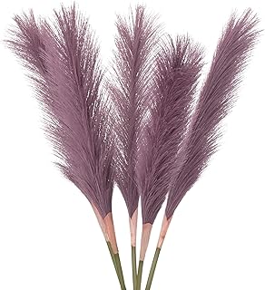 Briful Briful Purple Pampas Grass Decor 31' Tall 5PCS Artificial Pampas Fake Plants for Home Kitchen Boho Wedding Decor and  - Image 1