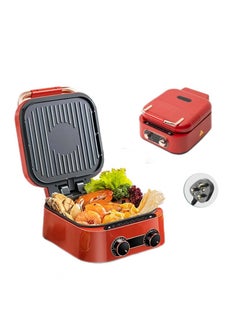 XiuWoo Red Color - Deepen Height Large Capacity Electric Baking Pan and Cooking Machine, 6 Functions, Can Fry, Bake, Boil, Steam, Cook and Clean  - Image 1