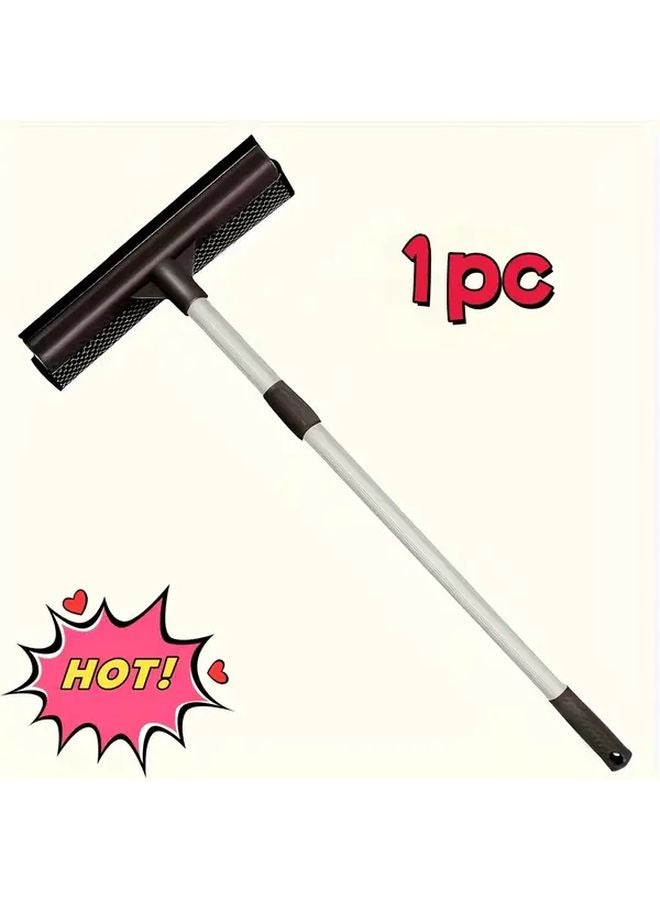 Coffee Color Retractable Double Sided Window Cleaning Tool Floor Squeezer Car Brush - Image 1