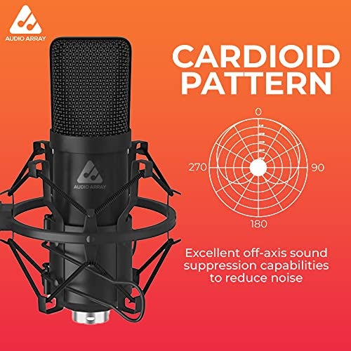 Audio Array AM-C2 XLR Condenser Microphone Kit | Boom Arm, 2M Cable, Pop Filter & Mic Cover | Compatible with Audio Interface, Mixer & preamp | Recording, Podcasting, Streaming, Home Studio (Black) - Image 5
