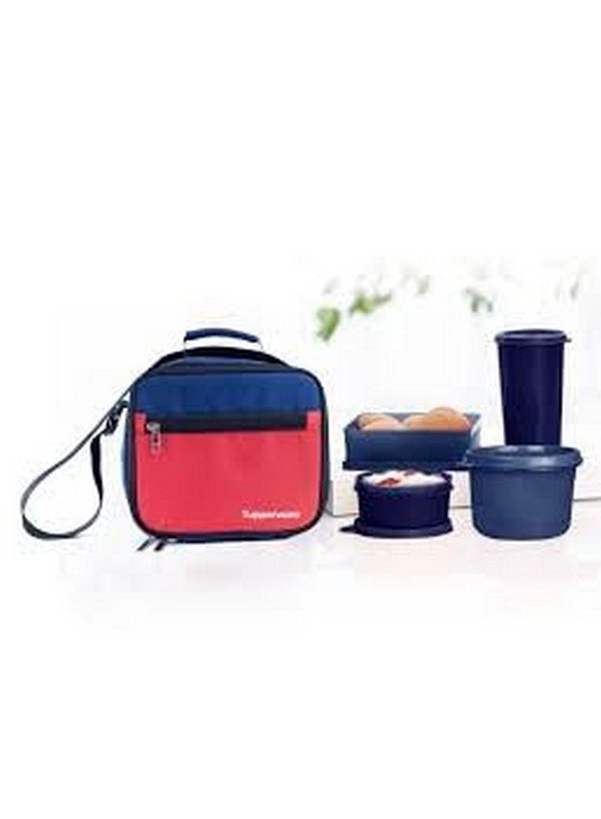 Tupperware Plastic Lunch Box Set with Bag, 5-Pieces, Multicolor (SHBMTPR013) - Image 1