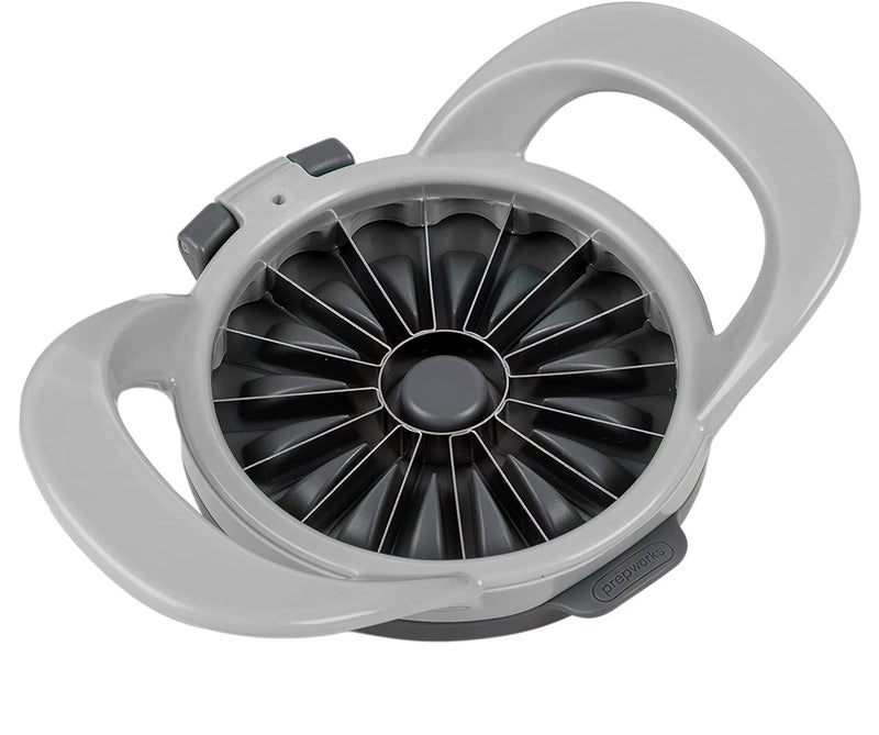 Progressive International PrepWorks by Progressive Dishwasher Safe 16Slice Thin Apple Slicer and Corer with Attached Safety Cover Grey