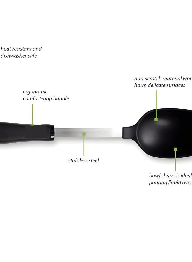 Bexter Everyday 13-Inch Flat Edge Basting Spoon – Heat Resistant Nylon Head (Safe to 400°F) with Stainless Steel Connection – Safe for Nonstick & Ceramic Cookware, Durable Kitchen Spoon - Image 5