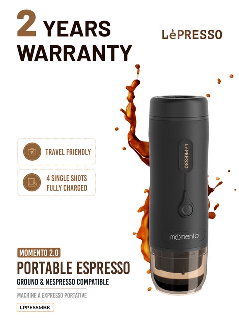 Momento Coffee Maker 2.0 Portable Espresso Coffee Machine 75W 2500mAh - Black