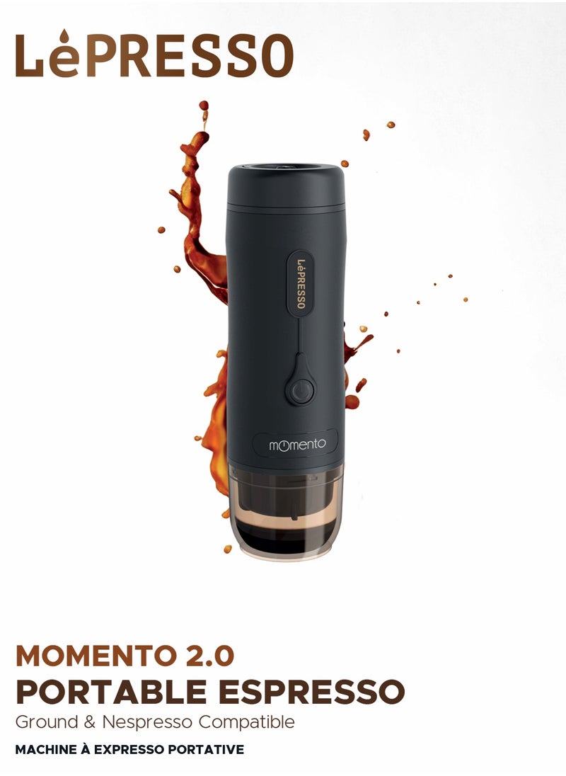 LePRESSO Momento Coffee Maker 2.0 Portable Espresso Coffee Machine 75W 2500mAh - Black  - Image 1