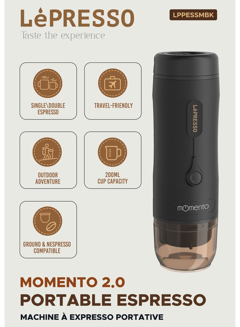 LePRESSO Portable Espresso Maker, Nespresso Capsules Compatible, Direct Extraction, 200ml Water Tank, Rechargeable, Portable Coffee Maker, Compatible With Nespresso Capsules & Powder, Ideal for Camping, Outdoor and more - Image 3