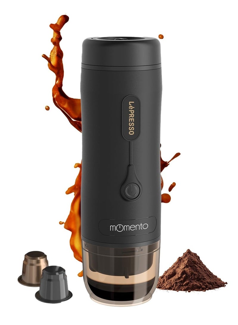LePRESSO Portable Espresso Maker, Nespresso Capsules Compatible, Direct Extraction, 200ml Water Tank, Rechargeable, Portable Coffee Maker, Compatible With Nespresso Capsules & Powder, Ideal for Camping, Outdoor and more - Image 1