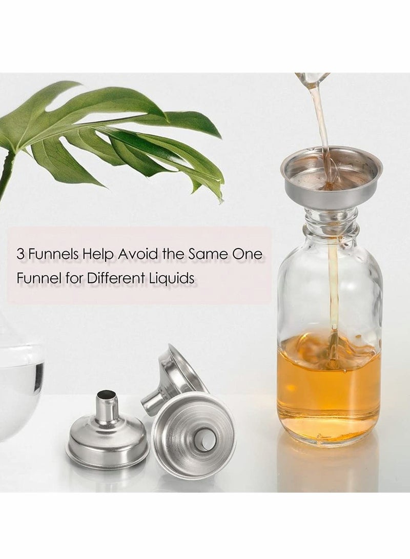 إكسفور 2 أونصة زجاجة زجاجية صغيرة شفافة مع غطاء ، مع 3 مسمار من الفولاذ المقاوم للصدأ ، زجاجة عينة مستديرة بوسطن ، زجاجة سفر صغيرة للعصير ، عصير الزنجبيل ، الزيت ، السائل ، بدون تسرب (6 أجزاء ، 60 مل) - Image 2