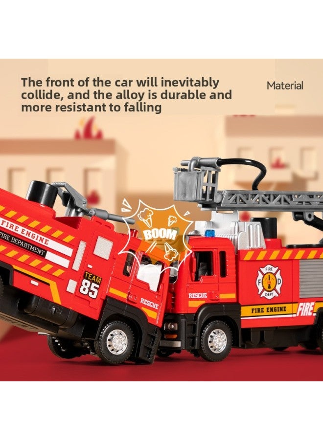 Tianying 1:32 Engineering Truck Alloy Excavator Children's Mixer Truck Simulation Ladder Fire Truck Model Police Car Boy-Color:8990B# Alloy Road Trailer