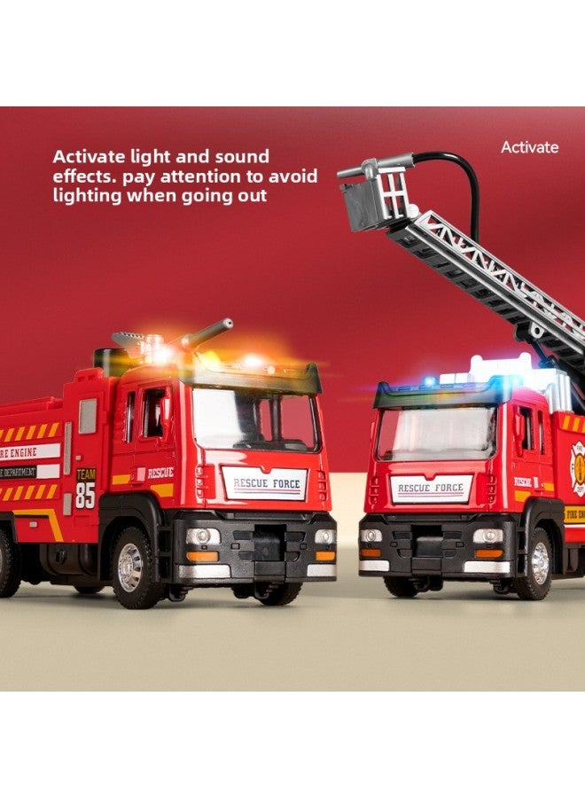 Tianying 1:32 Engineering Truck Alloy Excavator Children's Mixer Truck Simulation Ladder Fire Truck Model Police Car Boy-Color:8990B# Alloy Road Trailer