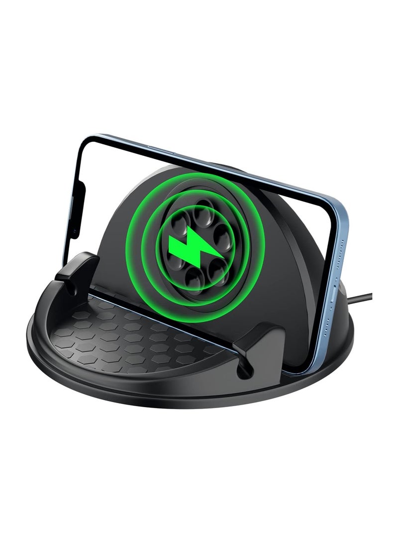 SYOSI 15w Wireless Car Charger, Dashboard Car Phone Holder Wireless Charger Non-Slip, Mobile Phone Fast Qi Wireless Charger Fit for Iphone 14 13 12 11 Pro Max Xr X Se, Samsung S23 S22 S21 Ultra(1 Pack) - Image 1