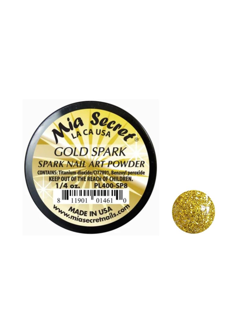 MIA SECRET - Mia Secret Professional Spark Collection Acrylic Powder 1/4 oz (Pick Your Color) (Gold Spark) - Image 1