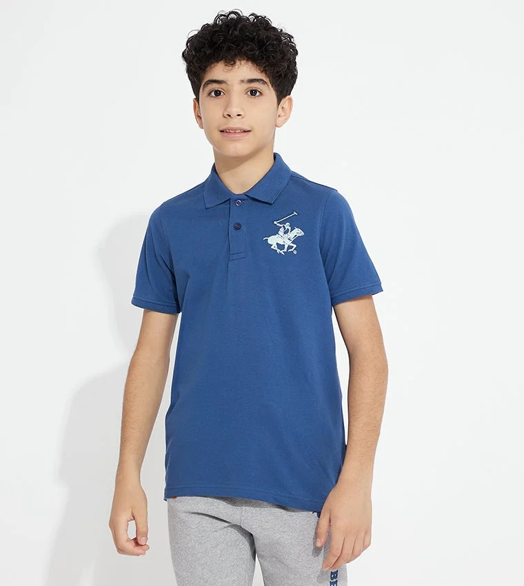 Logo Embroidered Short Sleeves Polo T-Shirt