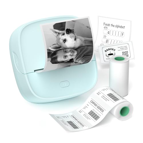 Gloryang JD-23 Sticker Printer, Mini Portable Thermal Printer Print Pod, Inkless Bluetooth Label Maker Machine for DIY Crafts, Journaling, Office & Home Use, Includes 2 Rolls Sticker Paper - Image 1