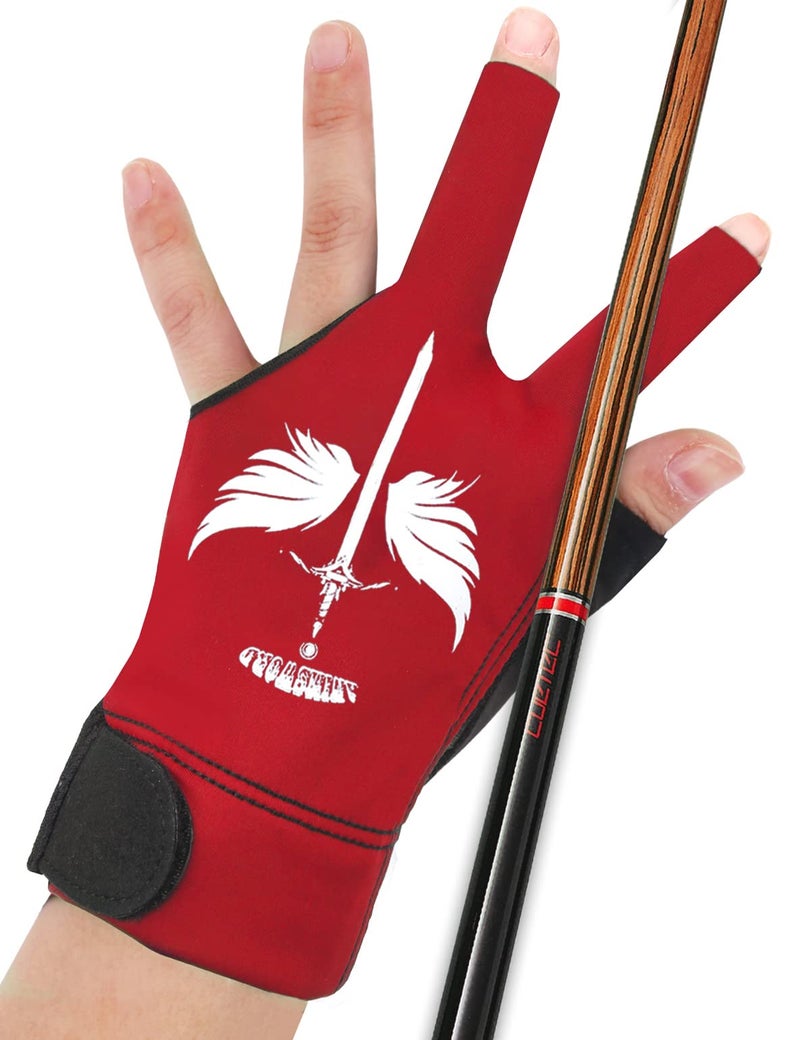 ANIMSWORD Breathable and Comfortable Billiard Pool Gloves Fits on Left Hand or Right Hand 3 Finger for Snooker Cue Sport Glove. - Image 1