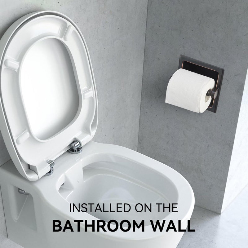JunSun Oil Rubbed Bronze Recessed Toilet Paper Holder Stainless Steel ORB Toilet Paper Roll Holder Tissue Holder Tissue Roll Holder 6" X 6" Square Jumbo Mega Roll Holder Rear Mounting Bracket Included - Image 5