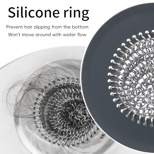 TRAPMATE Shower Drain Hair Catcher, 4.4" Easy Clean Bathtub Drain Hair Catcher, Anti-Slip Bath Tub Drain Protector, Upgraded 304 Stainless Steel Shower Sink Drain Cover for Bathroom (Patented Product) - Image 4