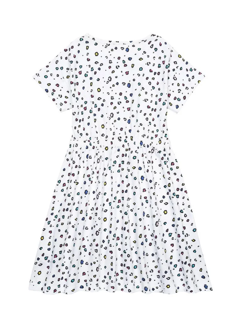 مينوتي Teens Printed Dress With A Tied Waist