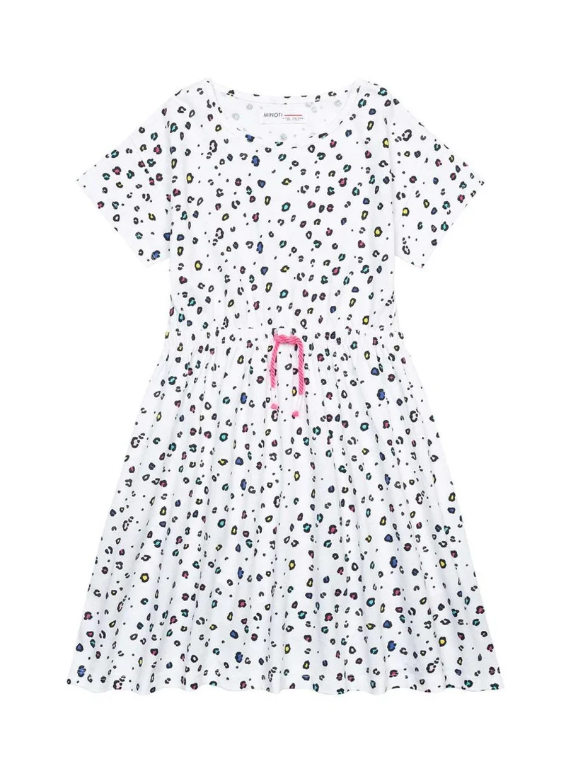 مينوتي Teens Printed Dress With A Tied Waist
