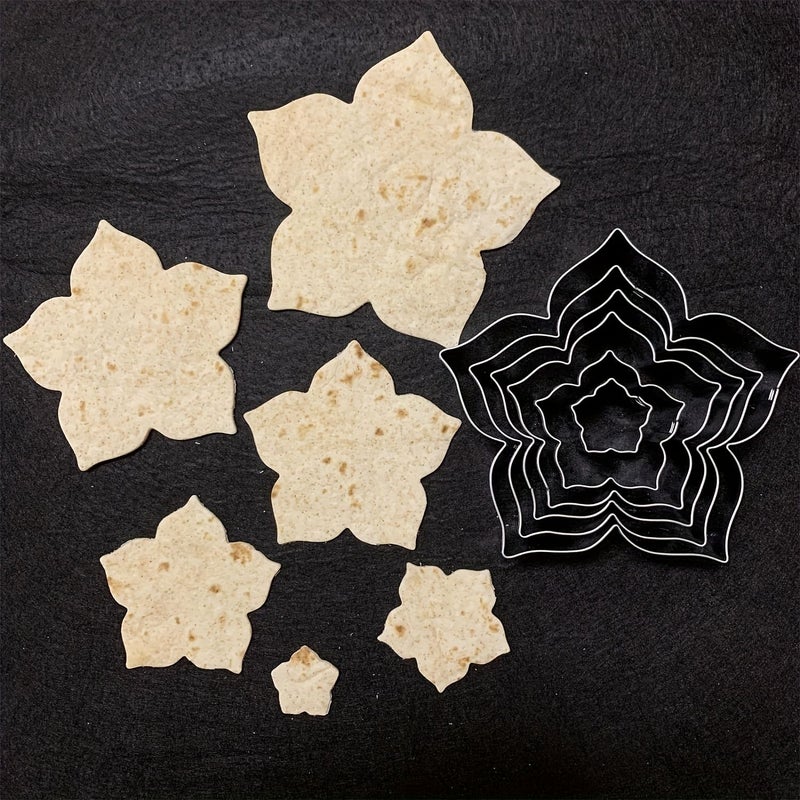 6pcs Stainless Steel Flower Cookie Cutter Set 4.25 Inch 3.5 Inch 3.0 Inch 2.5 Inch 1.7 Inch 0.95 Inch Sizes for Cake and Cupcake Decor - Image 5