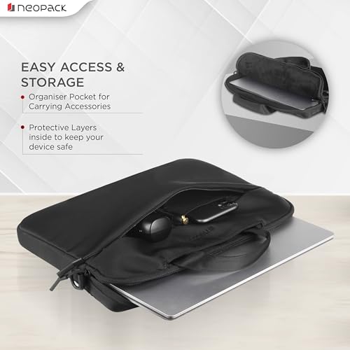 Neopack Sling Sleeve 14-Inch Laptop Bag Compatible with Upto 14.2" Magbooks and 13" Notebooks - HP, Dell Asus, Lenovo, Samsung, Toshiba, Compaq & More (Black) - Image 4