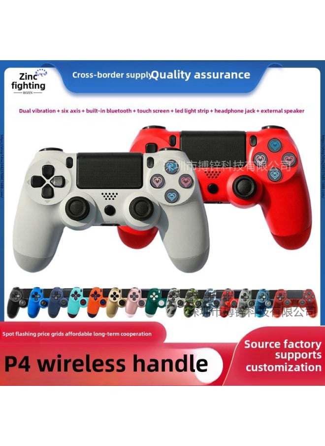 Generic - Preferred PS. 4 Game Handle Six Axis Dual Vibration P4 Game Console With Bluetooth Pro Wireless Handle-Product Color:Transparent Red - Image 1