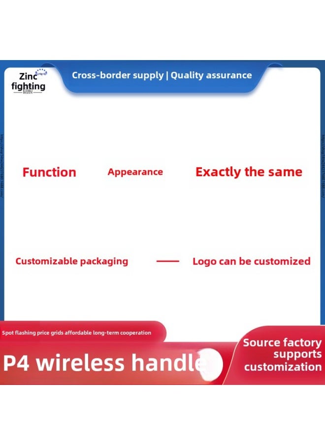 Generic - Preferred PS. 4 Game Handle Six Axis Dual Vibration P4 Game Console With Bluetooth Pro Wireless Handle-Product Color:Transparent Red - Image 1