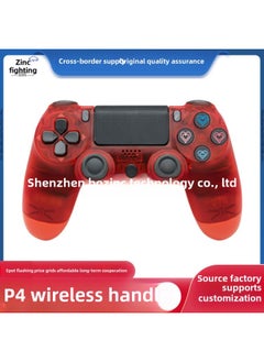 Preferred PS. 4 Game Handle Six Axis Dual Vibration P4 Game Console With Bluetooth Pro Wireless Handle-Product Color:Transparent Red
