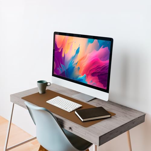 Vine Creations Leather Desk Pad - Large 44" x 22", Desk Protector, PU Leather, Brown - Image 4