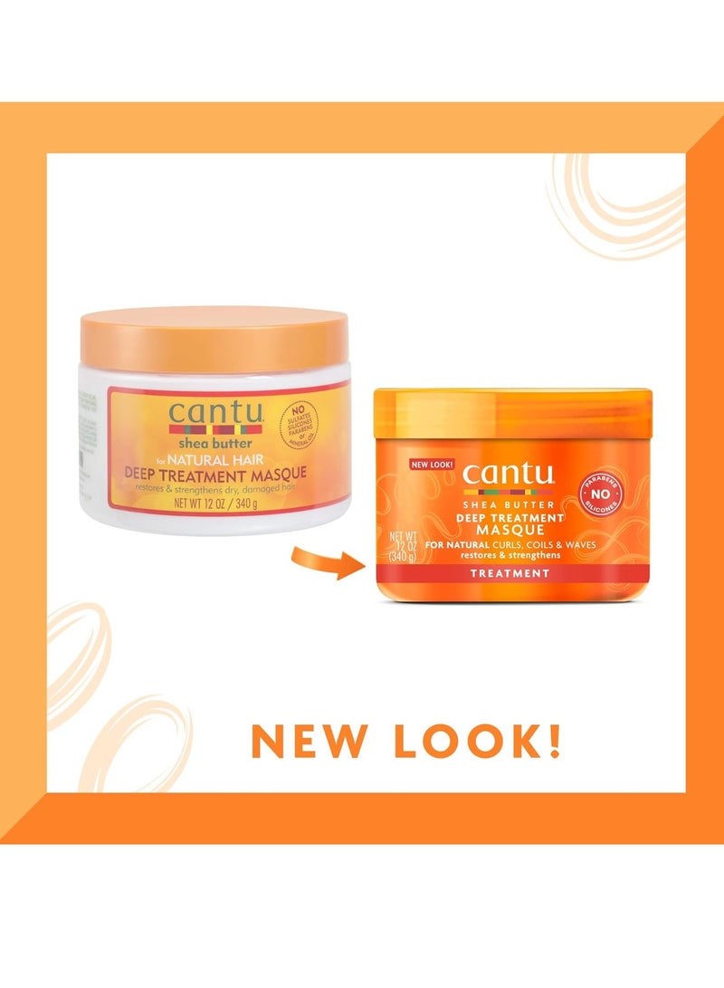 Cantu Deep Treatment Masque 12 oz & Leave-In Conditioning Repair Cream 16 oz Bundle for Natural Hair - Image 4