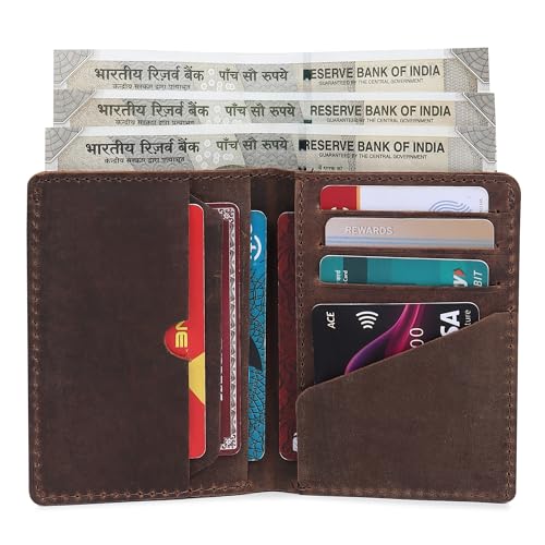 TANSTITCH Bifold Wallet | Vertical Slim Wallet for Men | 100% Full Grain Leather Front Pocket Design | Luxury Brown Card & Cash Holder - Image 3